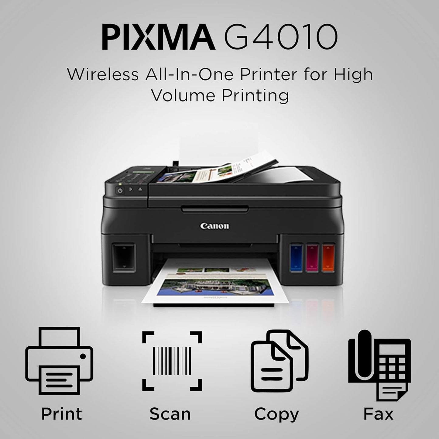 Canon PIXMA G4010 All in One WiFi Inktank Colour Printer |Print|Scan|Copy|FAX for Home,Office