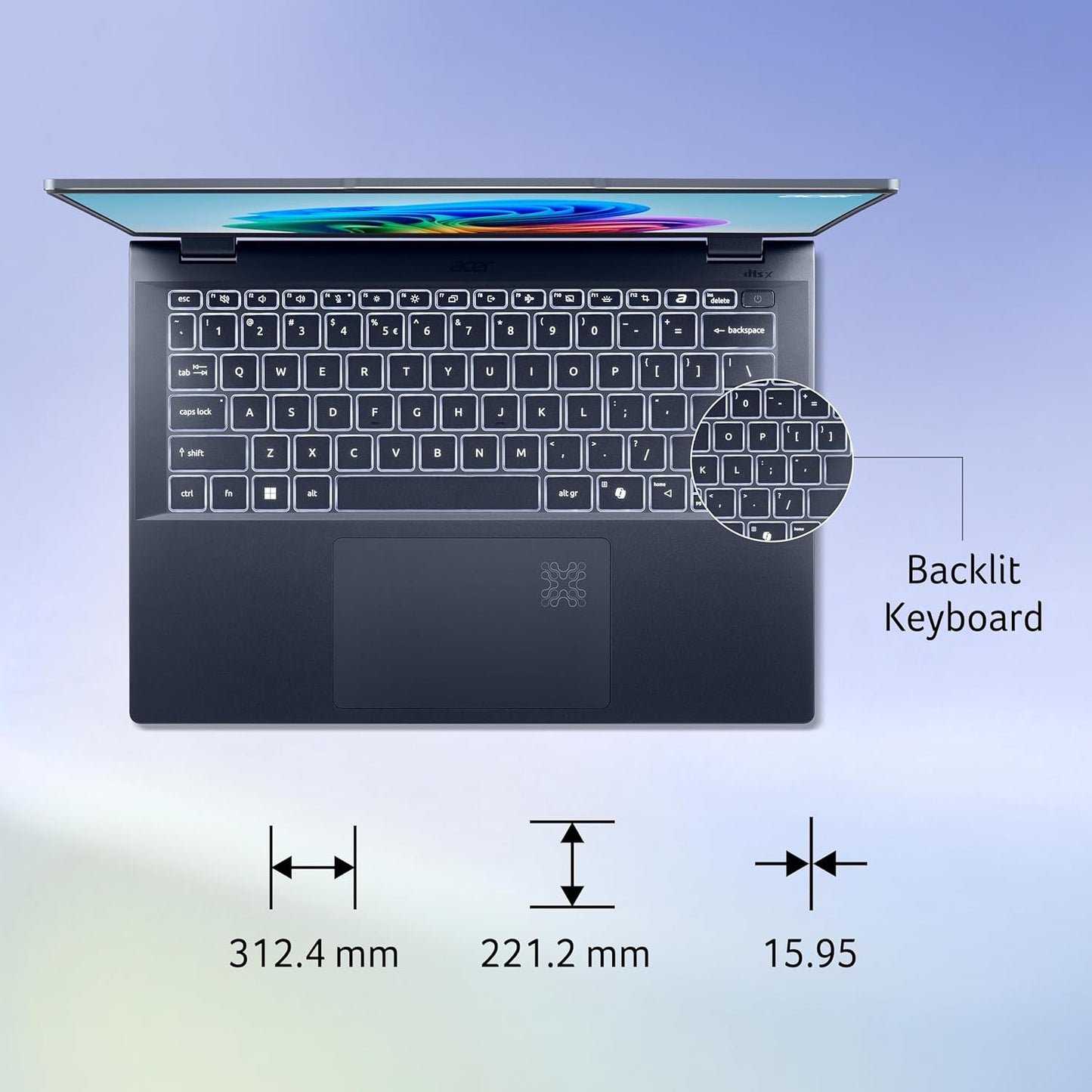 Acer Swift 14 AI PC Premium Laptop Intel Core Ultra 5 226V (14-inch OLED WUXGA/16GB LPDDR5X)