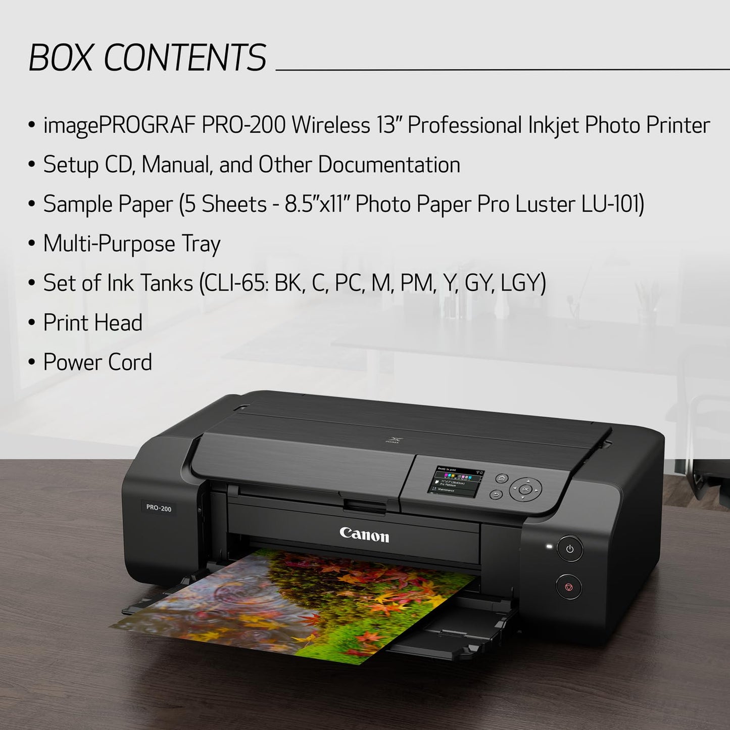 Canon PIXMA PRO-200 Single Funcion Inkjet Printer | Print | Wifi |8 Color DYE System