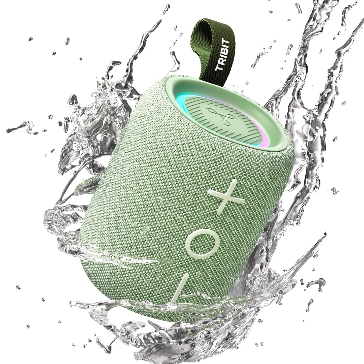 Tribit StormBox Mini+ Bluetooth Speaker 12W,360°Surround Sound,Custom EQ,12H Playtime,BT 5.4,AAC/SBC Support,LED Lights,IPX7 Waterproof,TWS Pairing,Type-C, Portable for Home/Outdoor/Travel Black