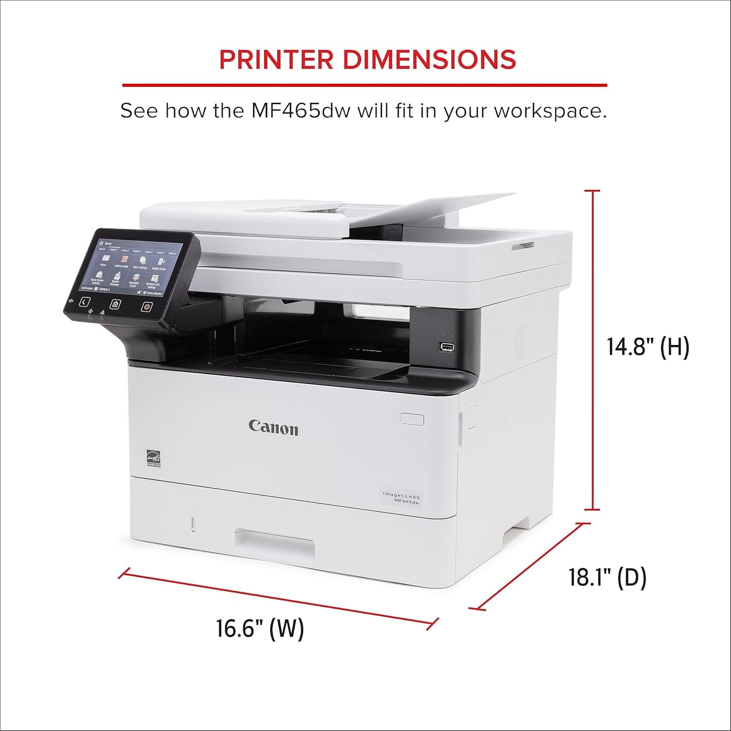 Canon imageCLASS MF465dw Monochrome Duplex Wireless Laser Printer| Scanner| Copier| Fax