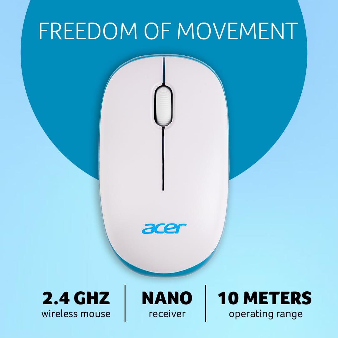 Acer Wireless Mouse (1600 DPI/2.4 GHz) Wireless |Optical Sensor |USB Dongle