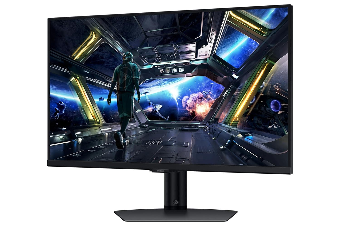 Samsung 27"(68.5cm) Odyssey G7 4K Smart Gaming Monitor|UHD 3840 x 2160|Fast IPS panel|144 Hz|1ms|OTT Apps|VESA DisplayHDR400|Speakers|FreeSync Premium|LAN|WiFi|Bluetooth|HAS Pivot|LS27DG700EWXXL|Black