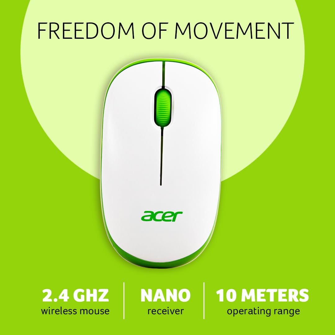 Acer Flow Wireless Mouse |Wireless with USB Nano Receiver