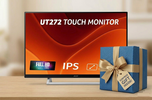 Acer UT272 27 Inch Touch Screen Monitor | Full HD IPS | 10-Point Multi-Touch | 7H Scratch-Resistant Glass | 75Hz AdaptiveSync | HDMI, DisplayPort, USB HUB | Built-in Speakers | Energy Star | Black