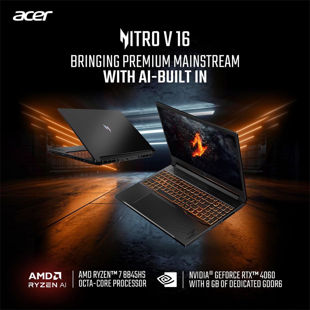 Acer Nitro V 16 AMD Ryzen 7-8845HS Processor  Gaming Laptop with RTX 4060 |Window 11 Home