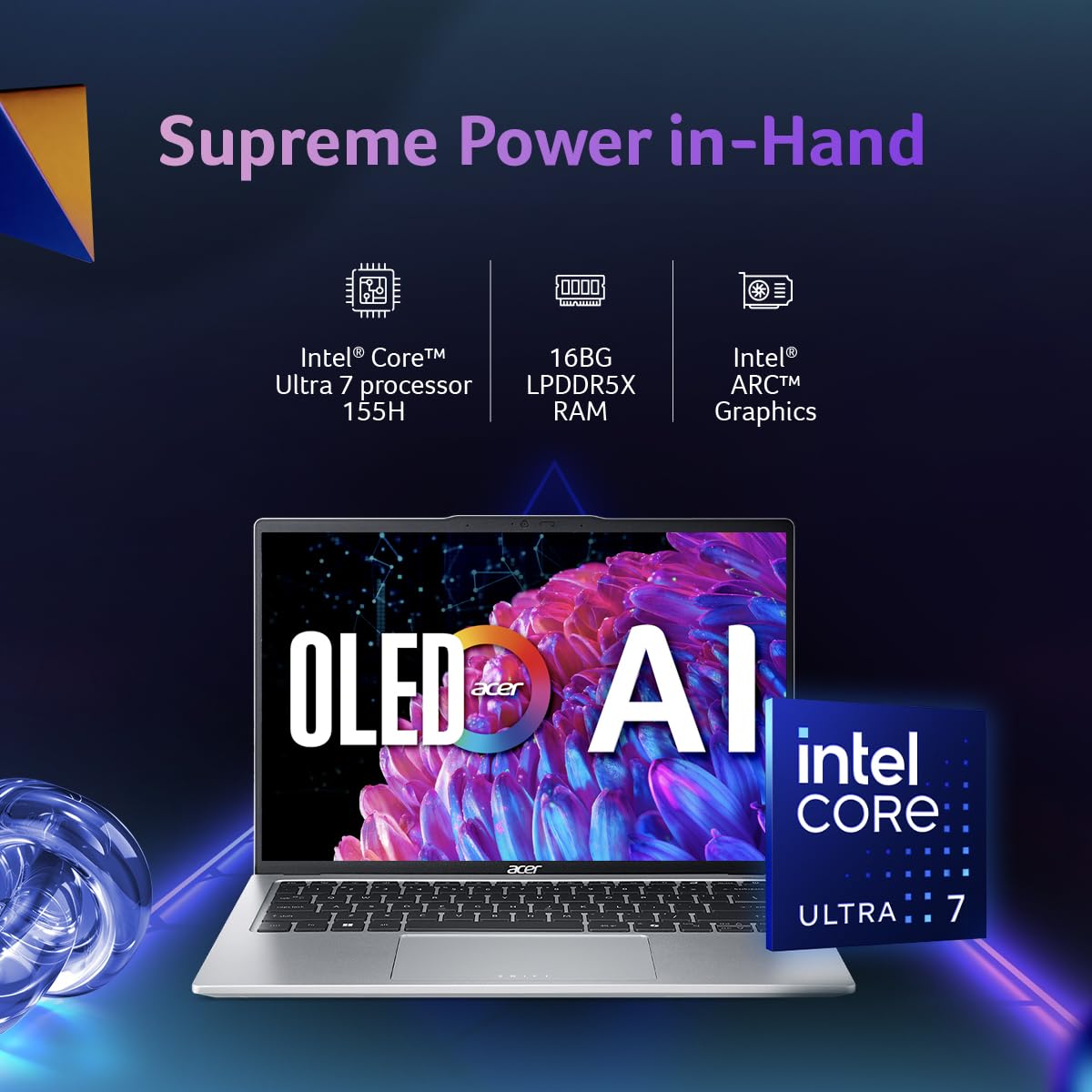 Acer Swift Go 14 Intel Core Ultra 7&5 Processors AI Ready Laptop 14-inch OLED |Window 11 Home with Microsoft Office
