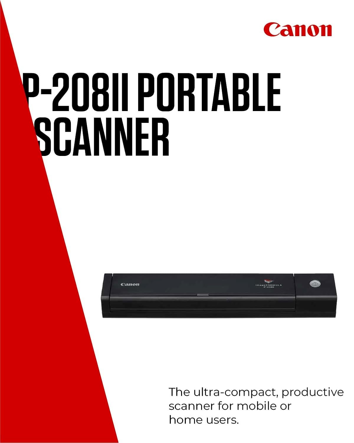Canon P-208II USB 2.0 Document Scanner Ultra-portable equipped with ADF