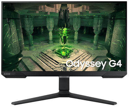 Samsung 25"(62.2cm) Odyssey G4 IPS Gaming Monitor|FHD 1920 x 1080|240Hz|1ms|400nits|SRGB 99%|Ports-HDMIx2,DP,Headphone|DP Cable|Height-Tilt-Pivot Adjustable Stand|Nvidia G-Sync|LS25BG400EWXXL|Black