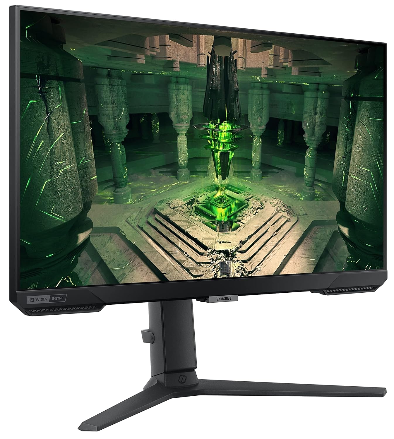 Samsung 25"(62.2cm) Odyssey G4 IPS Gaming Monitor|FHD 1920 x 1080|240Hz|1ms|400nits|SRGB 99%|Ports-HDMIx2,DP,Headphone|DP Cable|Height-Tilt-Pivot Adjustable Stand|Nvidia G-Sync|LS25BG400EWXXL|Black