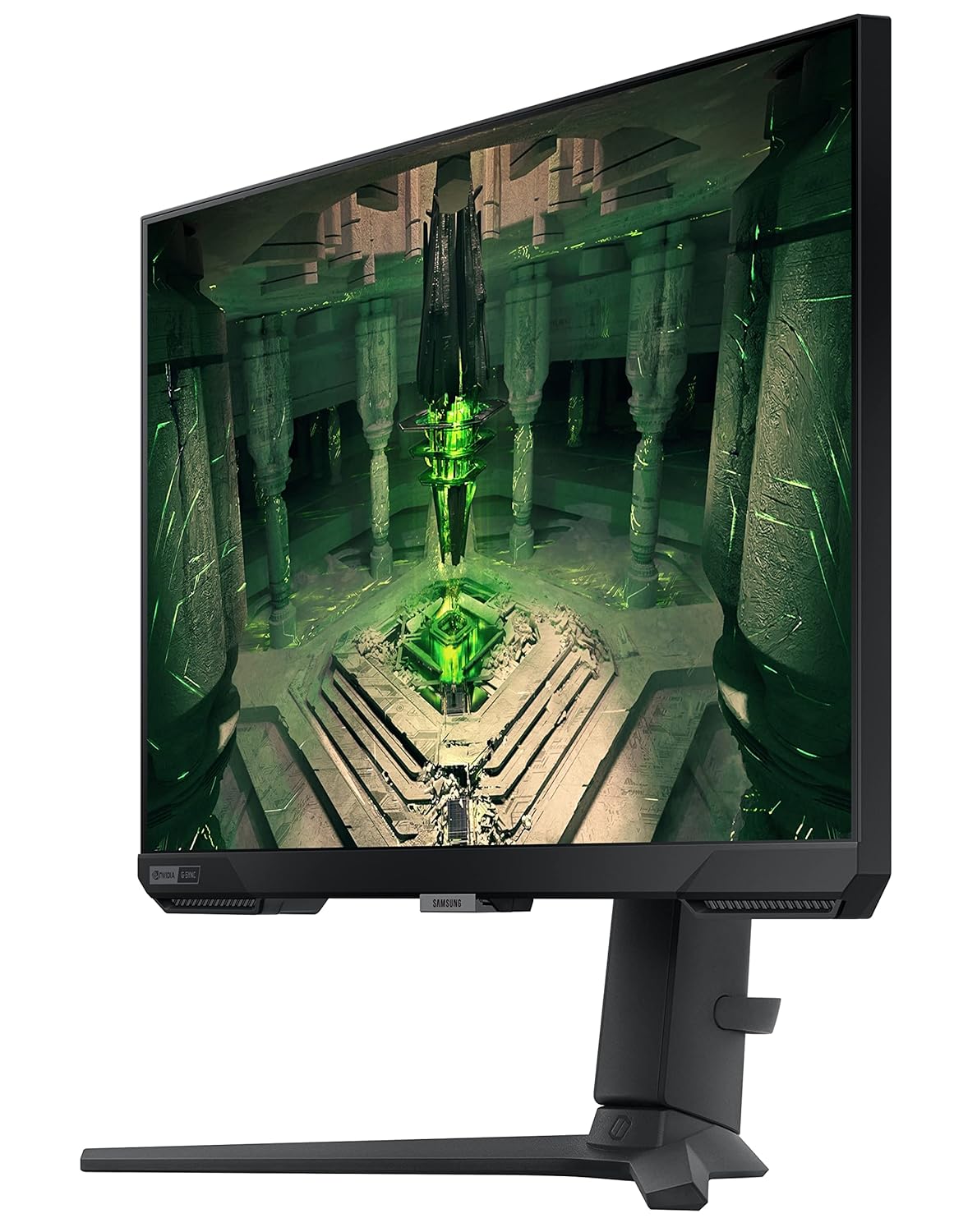 Samsung 25"(62.2cm) Odyssey G4 IPS Gaming Monitor|FHD 1920 x 1080|240Hz|1ms|400nits|SRGB 99%|Ports-HDMIx2,DP,Headphone|DP Cable|Height-Tilt-Pivot Adjustable Stand|Nvidia G-Sync|LS25BG400EWXXL|Black