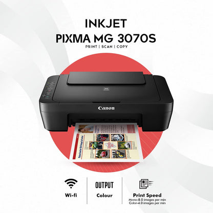 Canon PIXMA MG3070S All in One |Print |Scan |Copy WiFi Inkjet Colour Printer for Home
