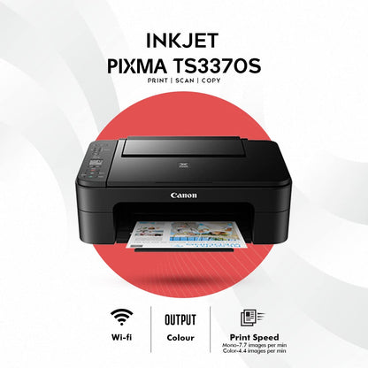 Canon PIXMA TS3370s All in One |Print |Scan |Copy) WiFi Inkjet Colour Printer for Home
