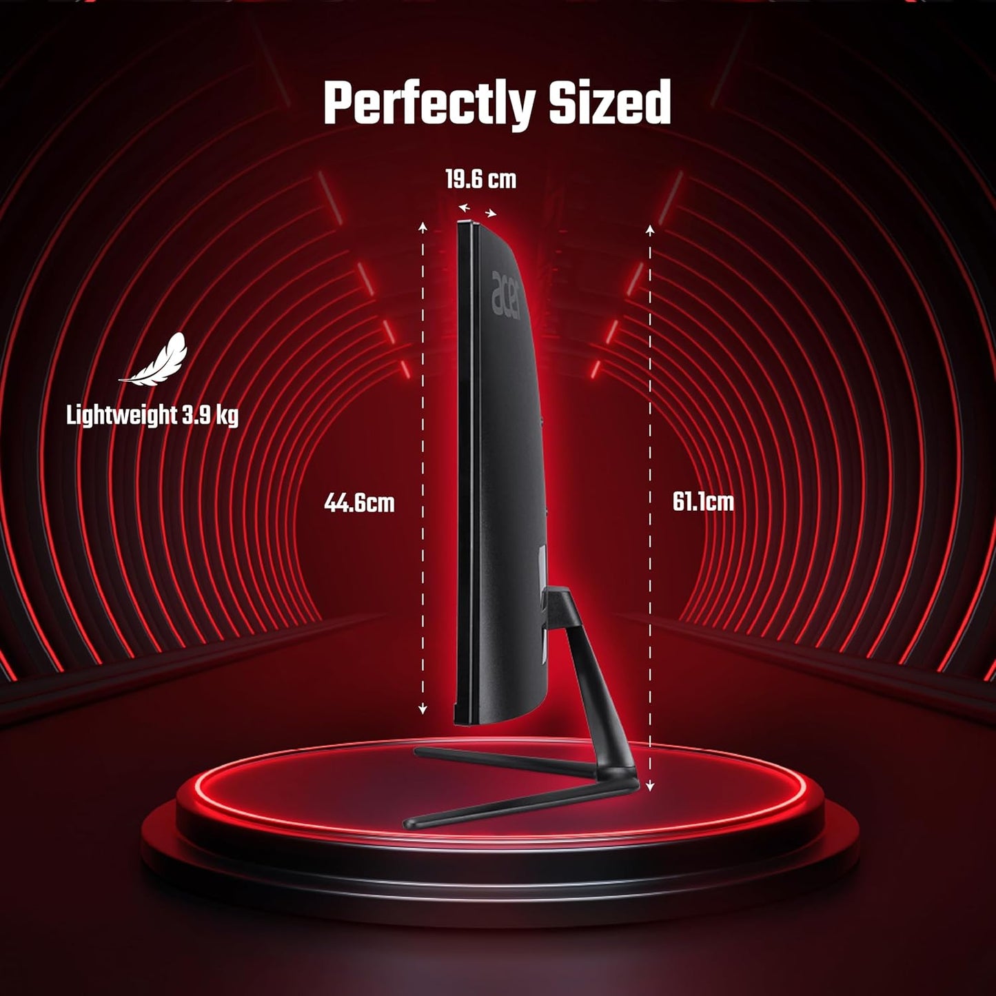 Acer ED270 Z 27 Inch Full HD 1500 R Curved Gaming Backlit LED LCD Monitor I 1MS VRB, 280Hz Refresh Rate I AMD Freesync Premium I HDR10 I 2 x HDMI(2.0) 1 x DP(1.4), Audio Out I 2W x 2 Speakers I Black