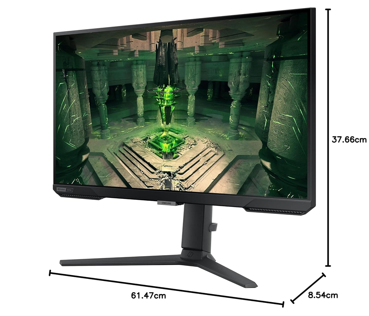 Samsung 27" (68.4cm) Odyssey G4 IPS Gaming Monitor|FHD 1920 x 1080|240Hz|1ms|400nits|SRGB 99%|Ports-HDMIx2,DP,Headphone|DP Cable|Height-Tilt-Pivot Adjustable Stand|Nvidia G-Sync|LS27BG400EWXXL|Black