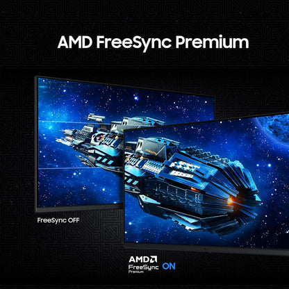 Samsung 27" Odyssey G5 Fast IPS Gaming Monitor|QHD 2560 x 1440|200 Hz|1ms|300nits|HDR10|FreeSync Premium|Ports-DP,2 HDMI,Headphone|Wall Mountable|LS27FG530EWXXL|Black
