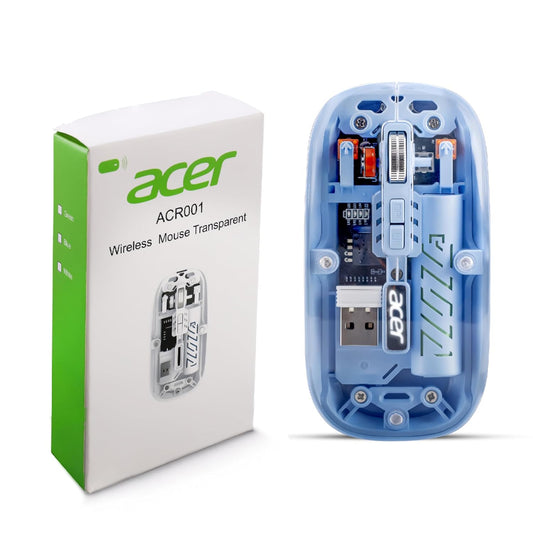 Acer Clearview Transparent Wireless & Bluetooth Rechargeable Mouse, USB Receiver, LED