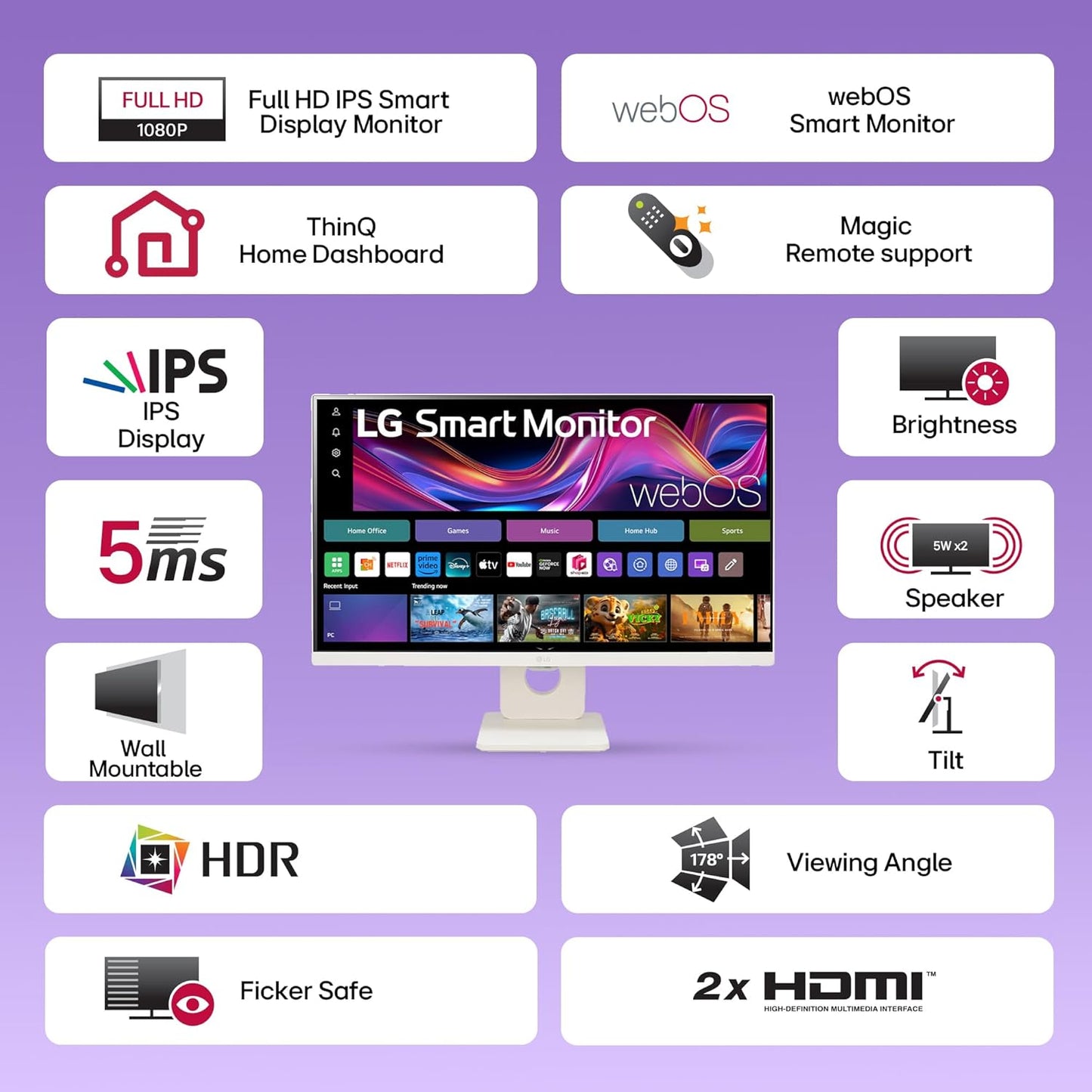 LG Smart Monitor 25SR50F 25-Inch (1920x1080) IPS Display