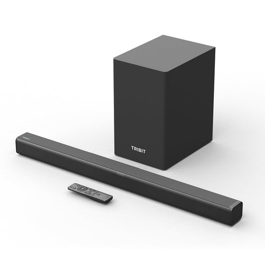 Tribit S1 200W Soundbar with Wired Subwoofer | 2.1 Channel Home Theater, Bluetooth 5.3, LED Display, 4 EQ Modes, Remote Control”