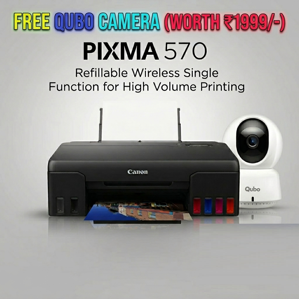 Canon PIXMA MegaTank G570 6 Colour, High Volume Printing Photo Printer, User Replaceable Print Heads & Maintainence Cartridge.