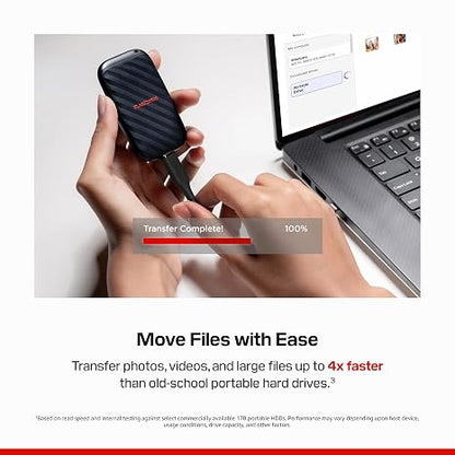 Sandisk 1TB Portable Drive, Up to 600MB/s Read Speeds - Black