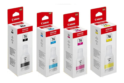 Canon 76 B/C/Y/M Ink Bottles Pixma Printer GX6070 GX7070