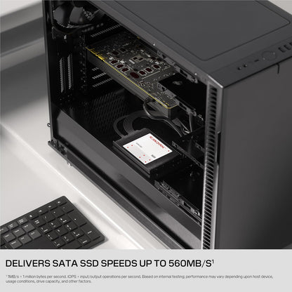 SanDisk® 520 SATA SSD 500GB, 2.5-inch Internal Solid State Drive, Up to 560MB/s Read Speed, 3D NAND, Up to 1000TBW Endurance, 5-Year Limited Warranty