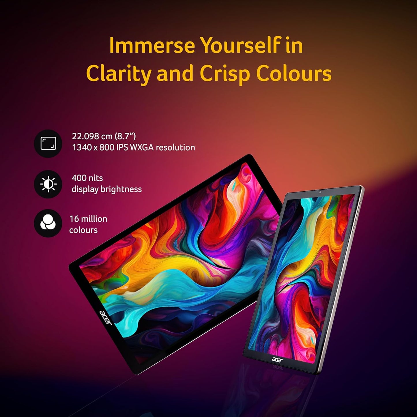Acer Iconia Tablet iM9-12M 64GB eMMC, 8+5 MP Dual-Camera, Slim Metal Body