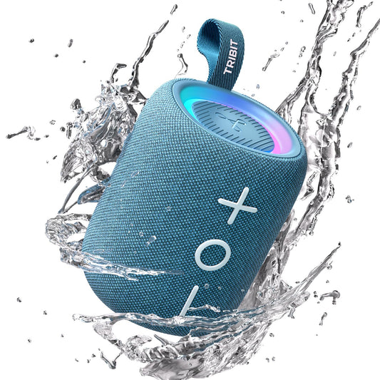 "Tribit StormBox Mini+ Bluetooth Speaker – 12W 360° Sound, Waterproof, LED Lights, 12H Playtime"