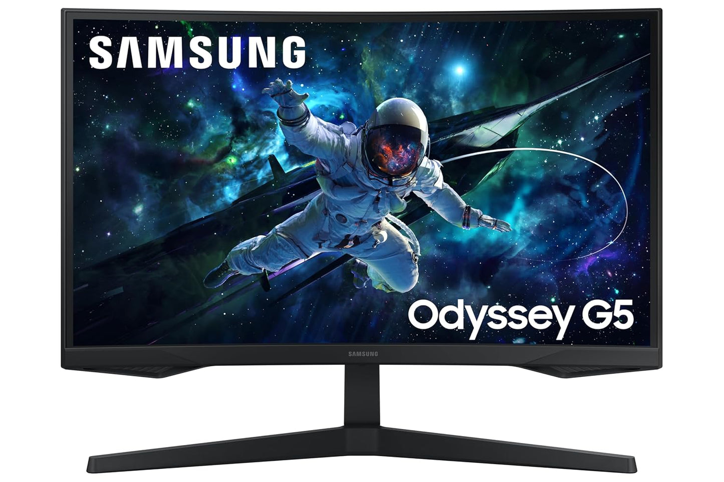 Samsung 27" (68.5cm) Odyssey G5 2K Curved Gaming Monitor|QHD 2560 X 1440|1000R Curved|165Hz|1ms(MPRT)|300nits|Ports-HDMI,DP,Headphone|DP Cable|HDR10|FreeSync|LS27CG550EWXXL|Black