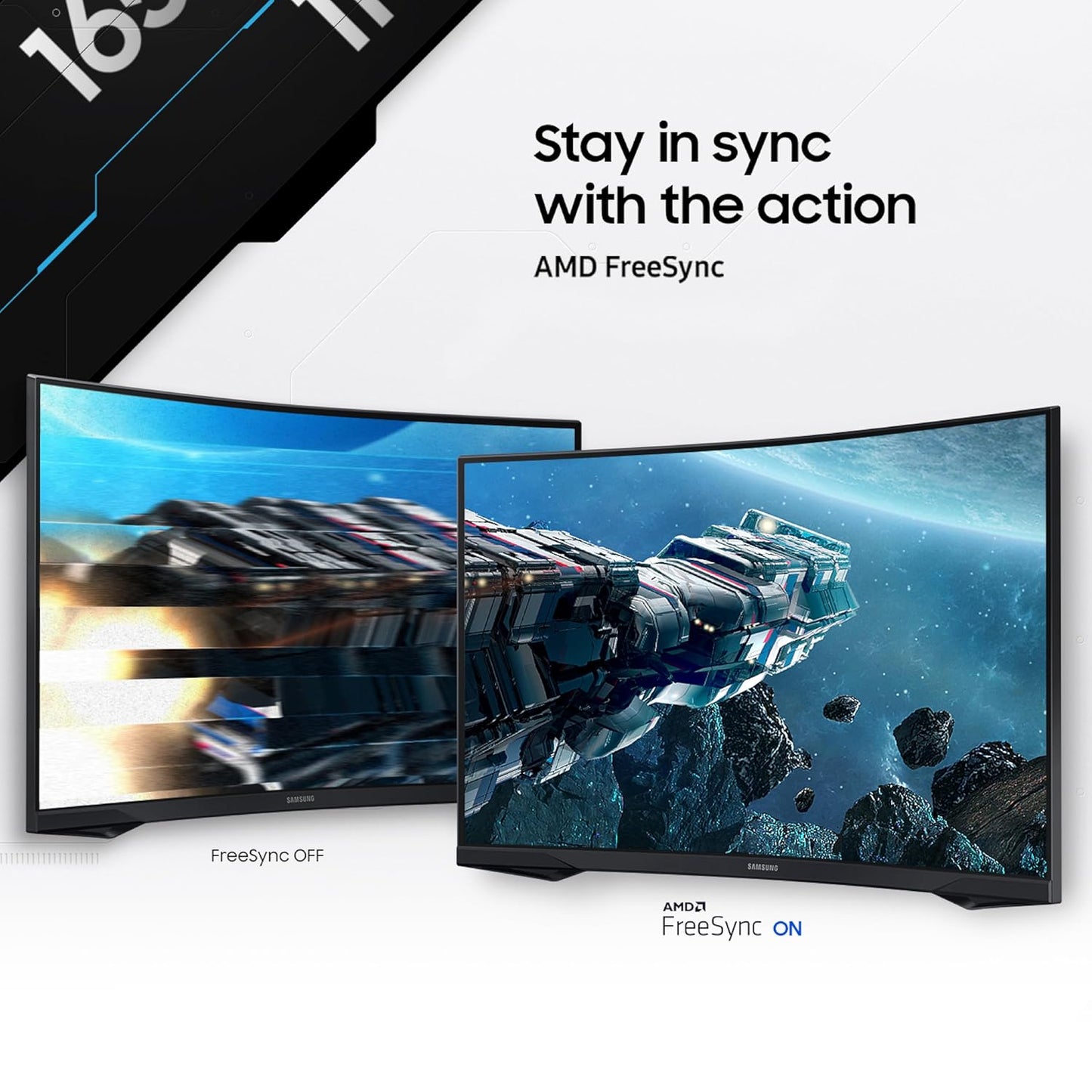 Samsung 27" (68.5cm) Odyssey G5 2K Curved Gaming Monitor|QHD 2560 X 1440|1000R Curved|165Hz|1ms(MPRT)|300nits|Ports-HDMI,DP,Headphone|DP Cable|HDR10|FreeSync|LS27CG550EWXXL|Black