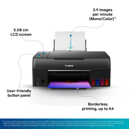 Canon PIXMA MegaTank G670 6 Colour, Print,Scan,Copy, High Volume Printing Photo Printer, User Replaceable Print Heads & Maintainence Cartridge