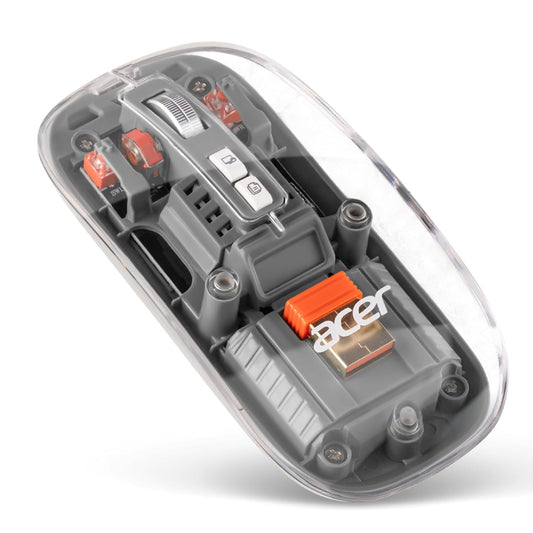 Acer Clearview Transparent Wireless Mouse with Triple-Mode Connectivity, Silent Click Tech