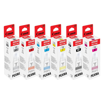 Canan GI-73 Ink Set Compatible with Pixma Suitable for Canon G570, G670, G550, G650, G620 Printers (C/M/Y/Bk/R/GR)