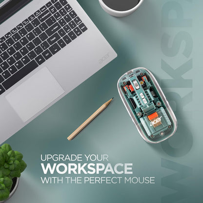 Acer Clearview Transparent Wireless Mouse with Triple-Mode Connectivity, Silent Click Tech