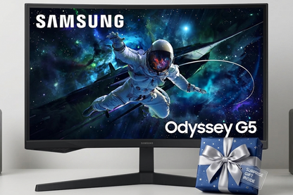 Samsung 27" (68.5cm) Odyssey G5 2K Curved Gaming Monitor|QHD 2560 X 1440|1000R Curved|165Hz|1ms(MPRT)|300nits|Ports-HDMI,DP,Headphone|DP Cable|HDR10|FreeSync|LS27CG550EWXXL|Black