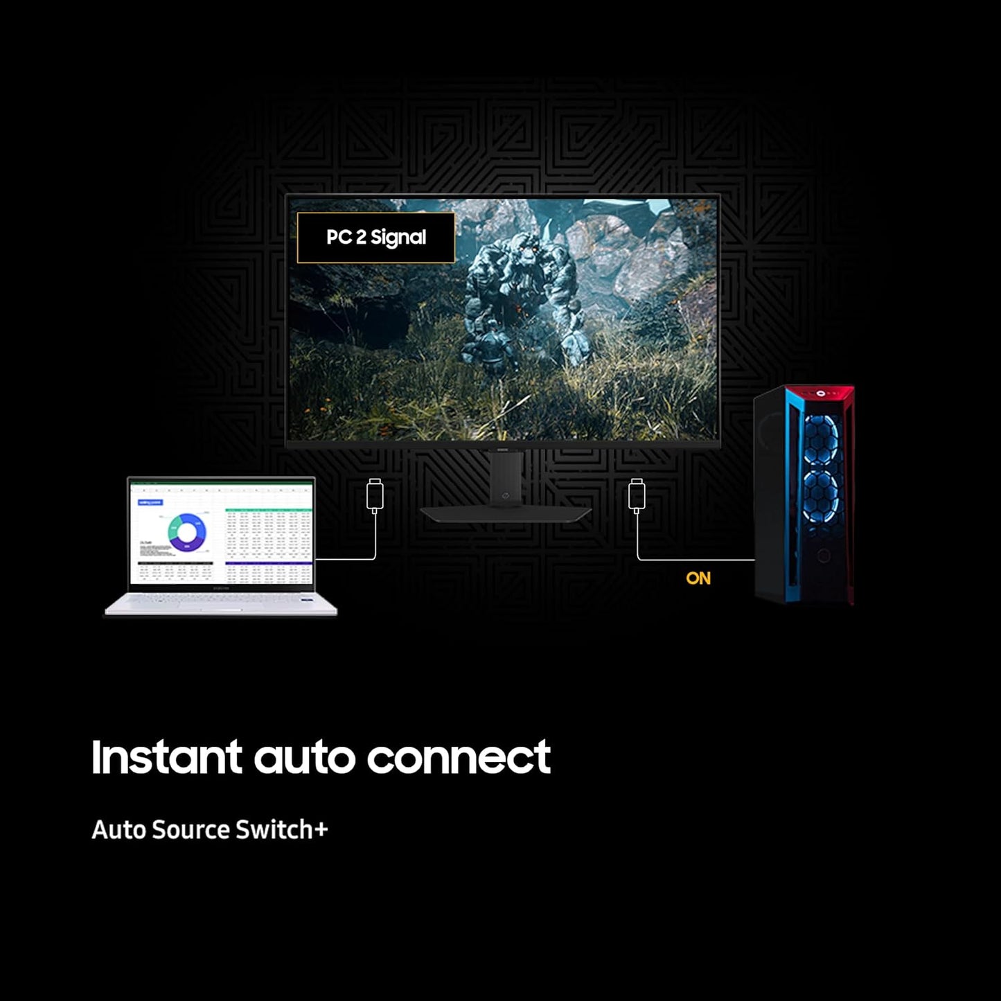 Samsung 27"(68.5cm) Odyssey G7 4K Smart Gaming Monitor|UHD 3840 x 2160|Fast IPS panel|144 Hz|1ms|OTT Apps|VESA DisplayHDR400|Speakers|FreeSync Premium|LAN|WiFi|Bluetooth|HAS Pivot|LS27DG700EWXXL|Black