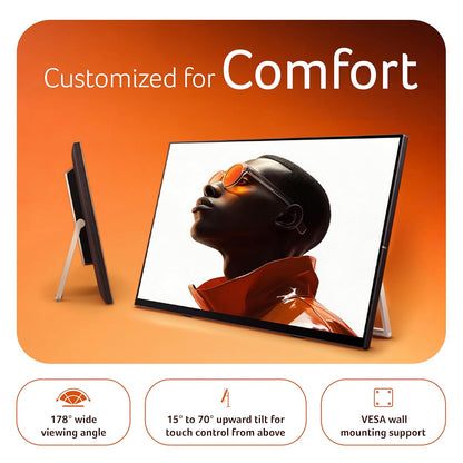 Acer UT272 27 Inch Touch Screen Monitor | Full HD IPS | 10-Point Multi-Touch | 7H Scratch-Resistant Glass | 75Hz AdaptiveSync | HDMI, DisplayPort, USB HUB | Built-in Speakers | Energy Star | Black